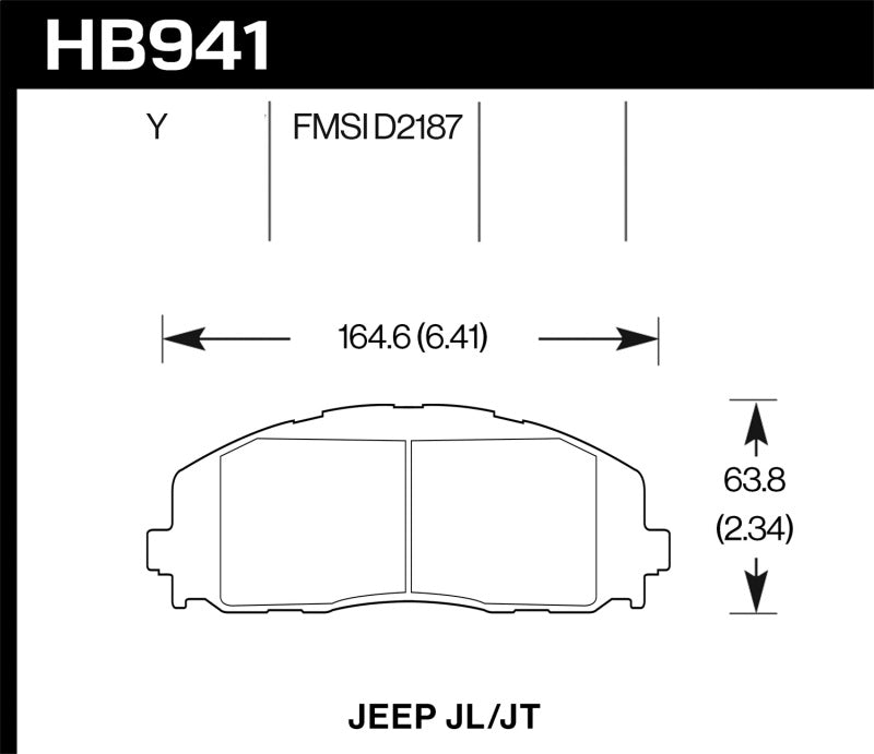 Hawk Performance LTS Front Brake Pads: Jeep Wrangler JL 2018-2020 / Gladiator JT 2020 2.0/3.0L