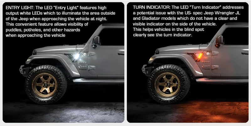 Oracle Lighting Sidetrack LED System: Jeep Wrangler (18-24) / Gladiator (20-24)