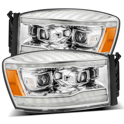 AlphaRex LUXX LED Projector Headlights (Chrome): Dodge Ram 1500 (06-08) & 2500/3500 (06-09)