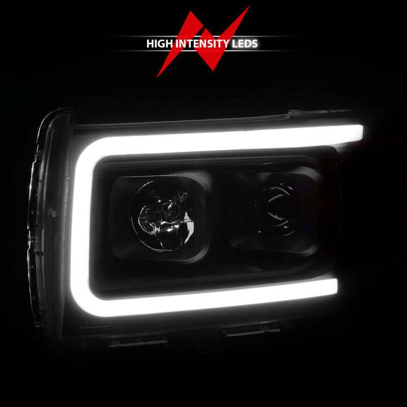 ANZO Projector Headlight Set w/ Plank Style Design Black w/ Amber | GMC Canyon (15+) (111381)