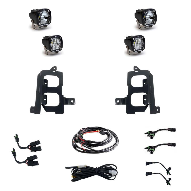 Baja Designs GMC Sierra 2500HD/3500HD S1 Dual Fog Pocket Light Kit | GMC Sierra 2500HD / 3500HD (20-26) (447855)