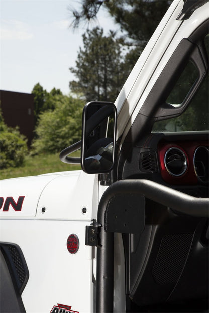 Rugged Ridge Square Trail Mirror (F&R): Jeep Wrangler JL 2018-26 / Gladiator JT 2020-24 - Tough Satin Black
