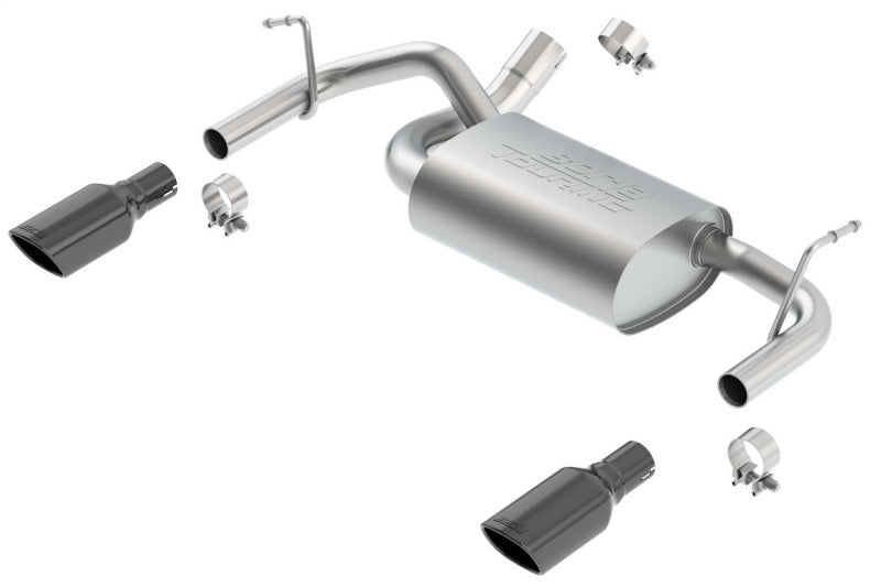 Borla Touring Axle-Back Exhaust System (Black Tips): Jeep Wrangler JK 3.6L V6 2012 - 2018