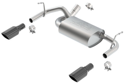 Borla Touring Axle-Back Exhaust System (Black Tips): Jeep Wrangler JK 3.6L V6 2012 - 2018