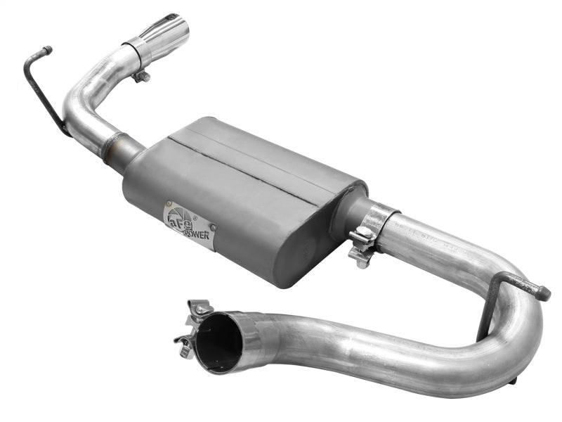 AFE Scorpion 2-1/2" Aluminized Steel Axle-Back Exhaust System (Polished Tip): Jeep Wrangler JK 2007 - 2018 (3.6L & 3.8L V6)