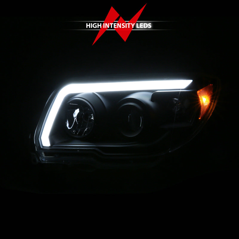 ANZO LED Bar Projector Plank Style Black Headlights | Toyota 4Runner (06-09) (111616)