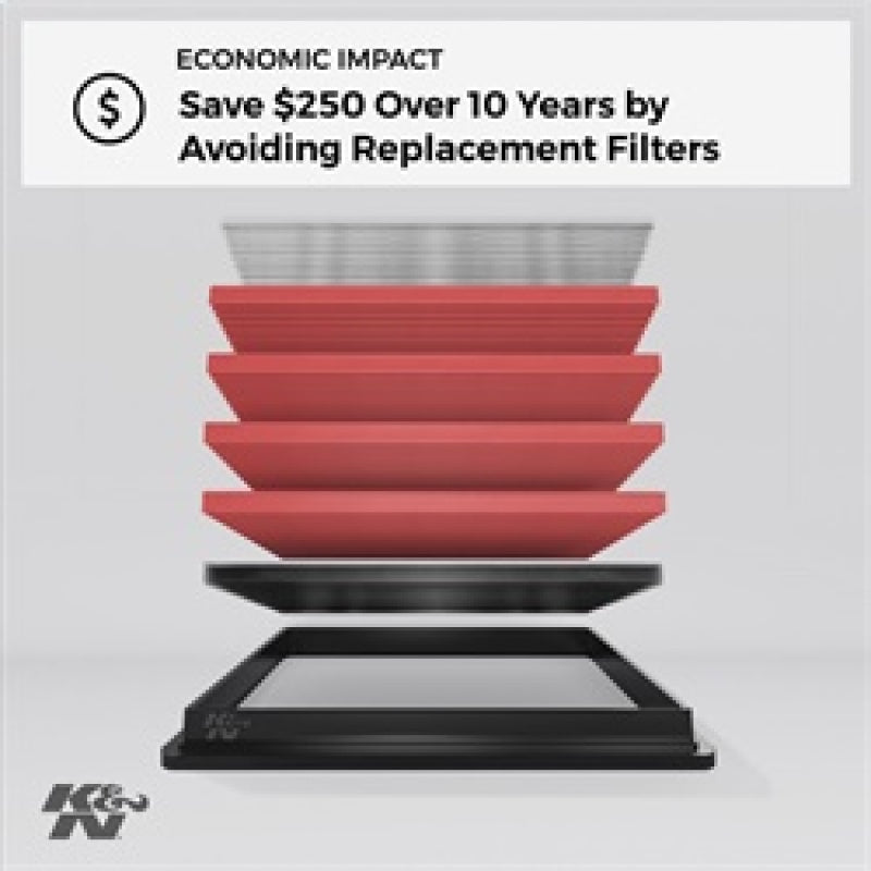 K&N 33-5098 Performance Air Filter | Chevrolet Silverado 2500HD / Silverado 3500HD / Sierra 2500HD / Sierra 3500HD (20-26) (33-5098)