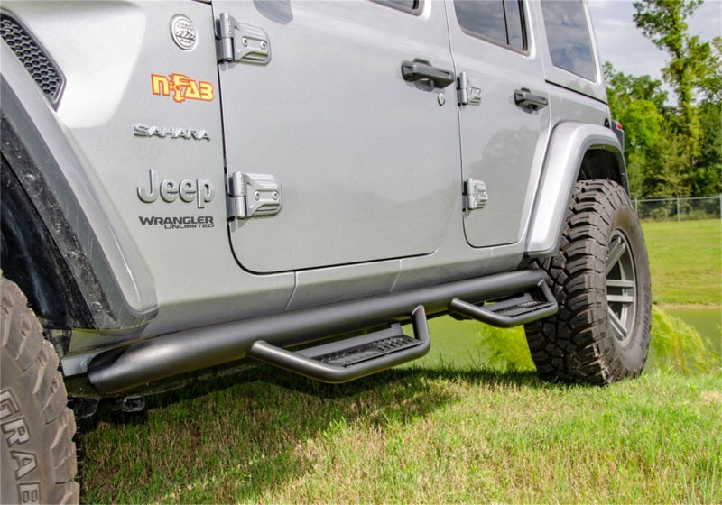 N-Fab Podium Steps Textured Black (F&R): Jeep Wrangler Unlimited JL 2018-2026