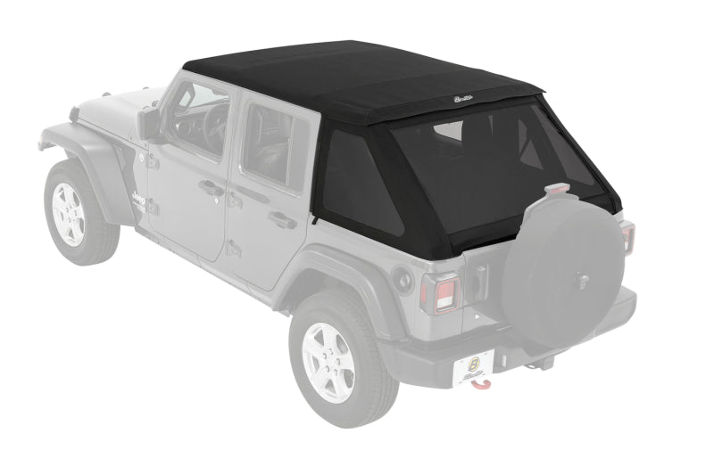 Bestop Trektop Soft Top Premium Black Twill (F&R): Jeep Wrangler JL 2018-2025 2.0L Turbo/3.6L V6