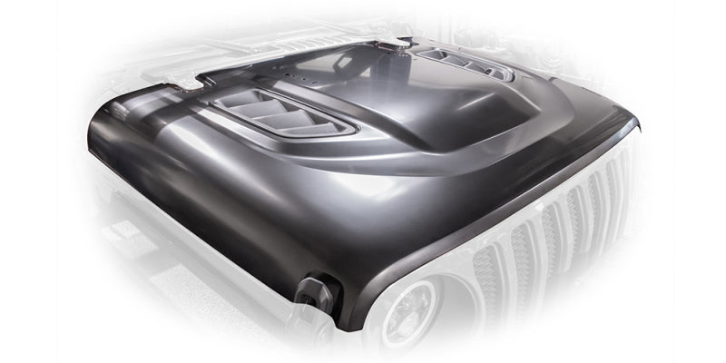 DV8 Offroad 18+ Jeep JL Rubicon Replica Hood: Jeep Gladiator (20-21) / Wrangler (18-21)