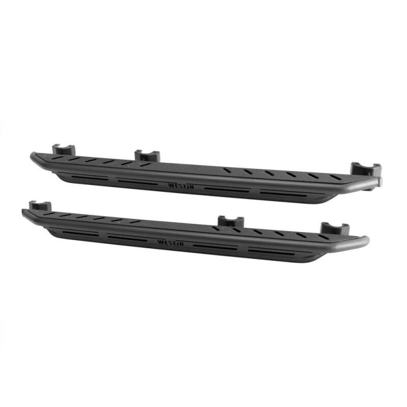 Westin Textured Black Triple Tube Rock Rail Steps: Jeep Wrangler JL Unlimited 2018-2024