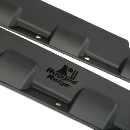 Rugged Ridge Matte Black Polycarbonate Rocker Guard Kit: Jeep Wrangler JK 4-Door (07-18)