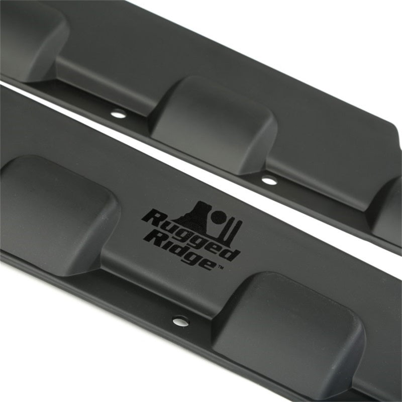 Rugged Ridge Matte Black Polycarbonate Rocker Guard Kit: Jeep Wrangler JK 4-Door (07-18)