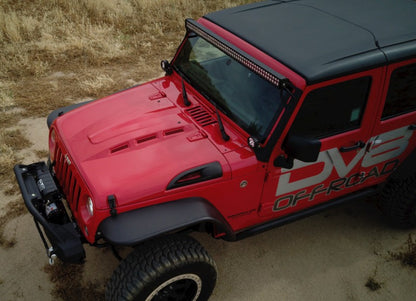 DV8 Offroad Metal Heat Dispersion Hood: Jeep Wrangler JK 2007-2018 w/ Primer Black