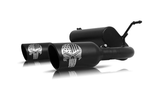 Gibson Patriot Skull Dual Extreme Axle Back Perf Exhaust Black Ceramic (REAR): Jeep Wrangler JK 2007-2018 3.6/3.8L