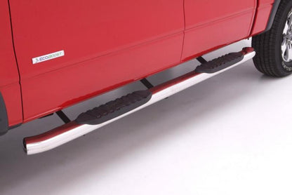 Lund 15-18 Ford F-150 SuperCrew 5in. Curved Oval SS Nerf Bars | Ford F-150 (15-18) / Raptor (17-20) / Lightning (22-26) (23789008)
