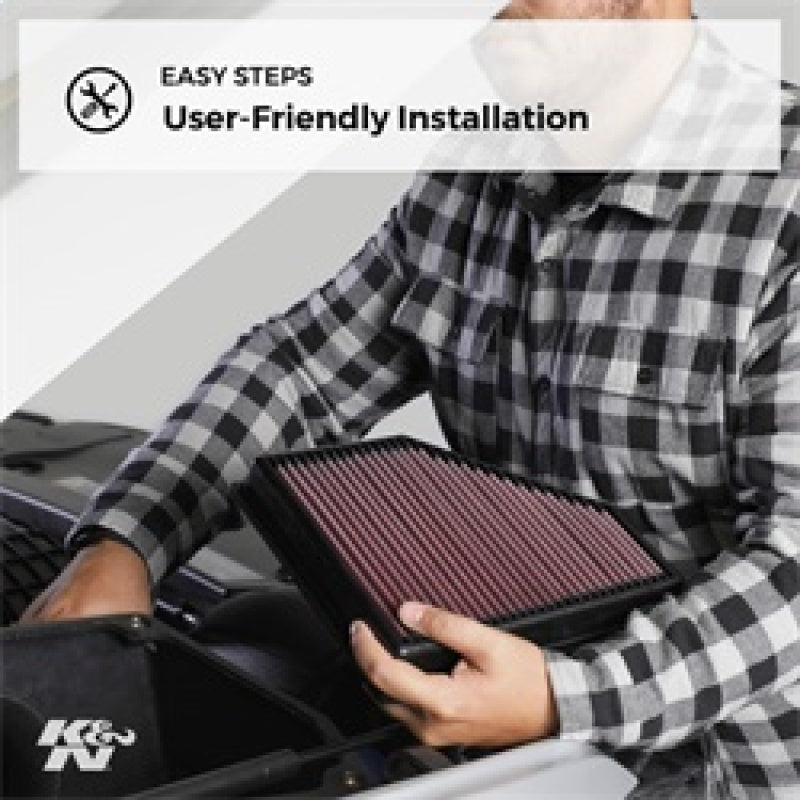 K&N 33-5098 Performance Air Filter | Chevrolet Silverado 2500HD / Silverado 3500HD / Sierra 2500HD / Sierra 3500HD (20-26) (33-5098)
