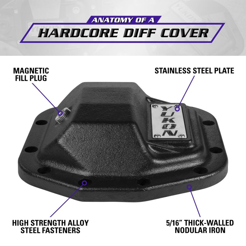 Yukon Hardcore Nodular Iron Differential Cover | Jeep Wrangler JL Front Dana 30 (18-25) (YHCC-D30JL)