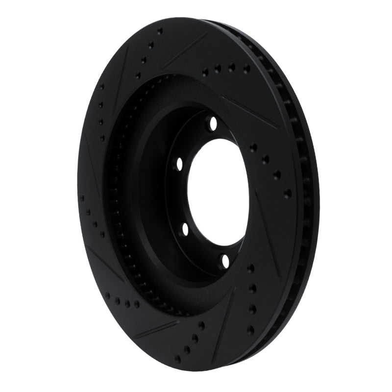 R1 Concepts Front Right Drilled & Slotted Black Brake Rotor | Lexus GX470 (06-09) (ECB-76126R)