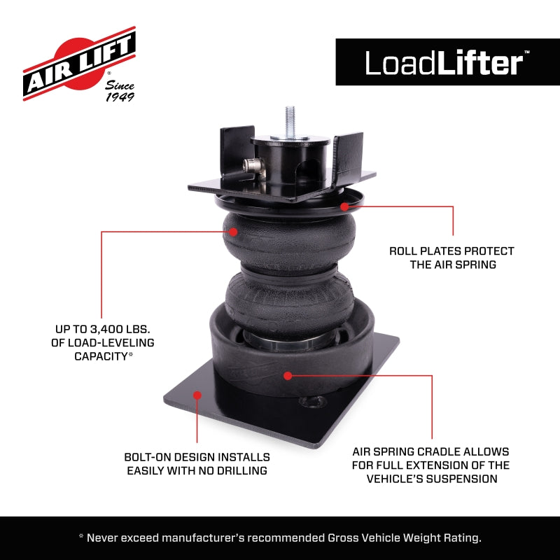 Air Lift Load Lifter 5000 Air Spring Kit w/ Cradle: Jeep Wrangler / Gladiator (18-26)