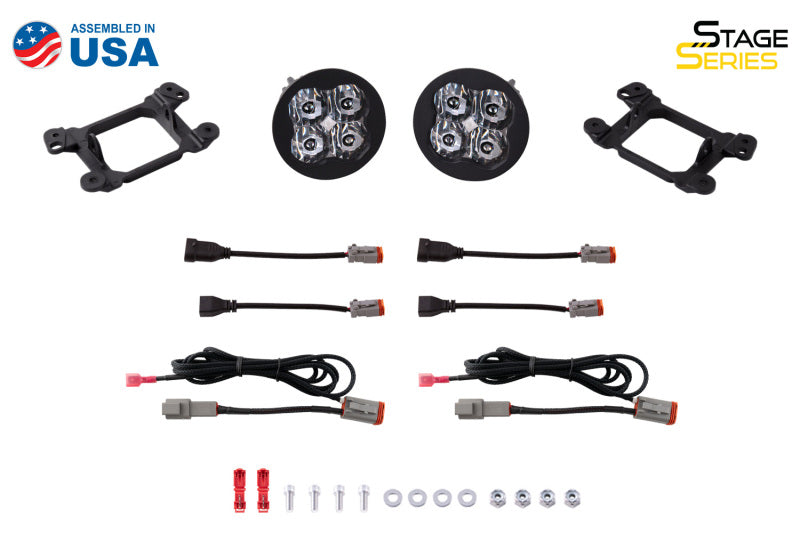 Diode Dynamics SS3 Pro Type M White SAE Fog Kit (F&R): Fits Chrysler / Dodge / Jeep (05-24)