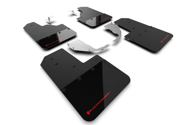 Rally Armor 21-25 Ford Bronco Blk Mud Flap w/ Red Logo | Ford Bronco (21-26) (MF85-NO-ST-RD)