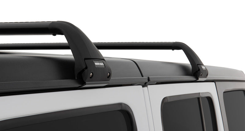 Rhino-Rack Vortex SG 2 Bar Hard Top Roof Rack - Black: Fits Jeep Wrangler / Gladiator (07-26)