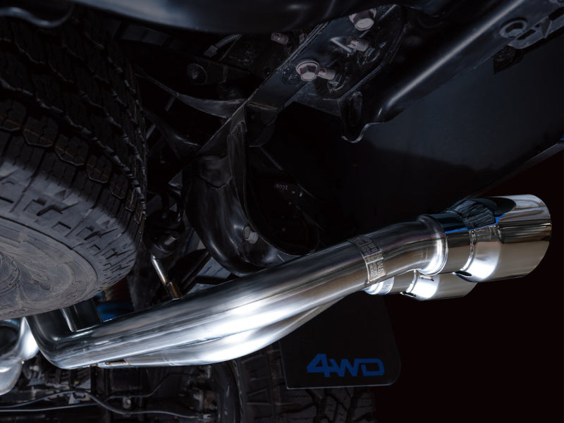 AWE 16-22 Dual Chrome Silver Tips Catback Exhaust w/ BashGuard | Toyota Tacoma (16-19 / 20-23)