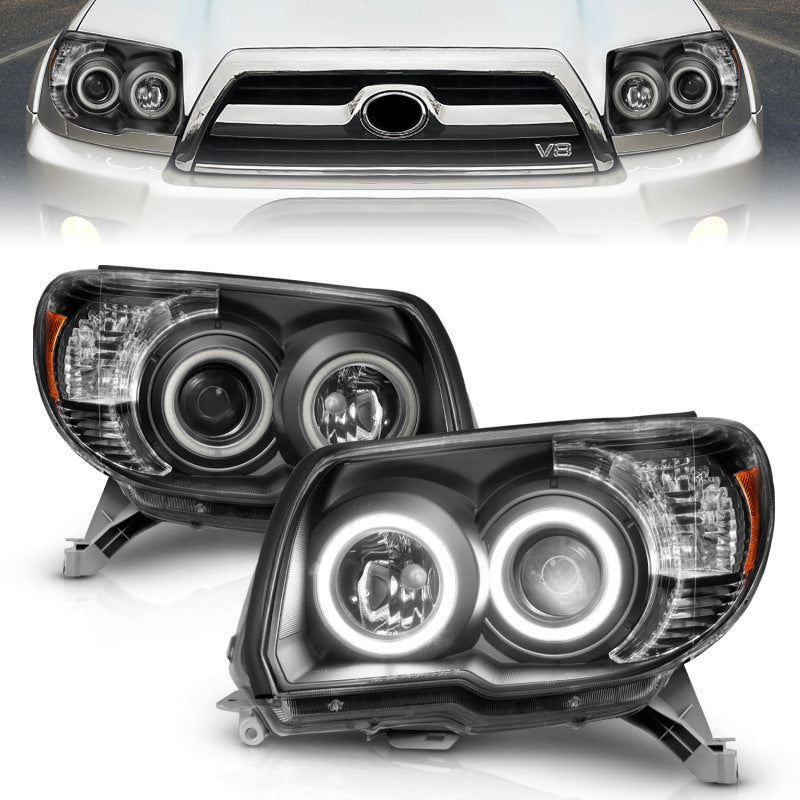 ANZO Projector Headlights - Black w/ CCFL Halo | 2006-2009 Toyota 4Runner (111320)