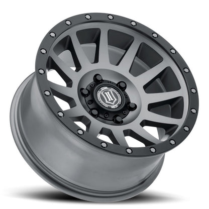 ICON 18x9 6x5.5 25mm Offset 6in BS Titanium Wheel | Ford Ranger / Bronco (19-26) (2018909060TT)