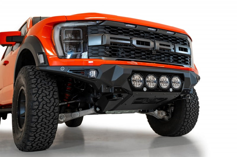 Addictive Desert Designs 2021+ Ford Raptor Bomber Front Bumper w/ 4 Rigid 360 6in Light Mounts | Ford F-150 Raptor (21-23) (F210014110103)