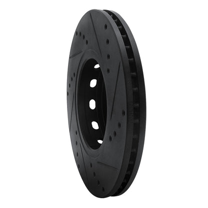 R1 Concepts 90-91 Audi 90 Quattro Front Drilled & Slotted Black Brake Rotor | Ford Ranger (19-26) (ECB-73011L)