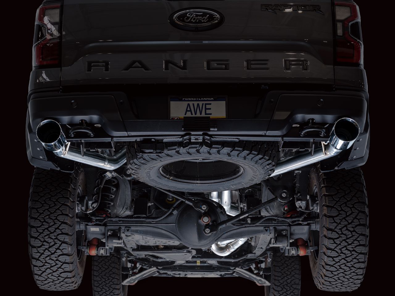 AWE Tuning SwitchPath™ Cat-Back Exhaust Chrome Silver Tips Ford Ranger Raptor | 2024-26 (3025-32306)