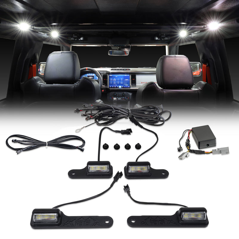 4pc Interior Led Dome Light Kit V2 With Harness - IAG-ACC-F1060