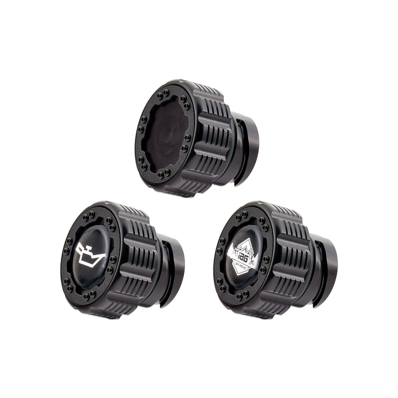 Beadlock Oil Cap w/ Black Ring 21+ Bronco, 15+ F-150, 19+ Ranger, 22+ Maverick - IAG-ACC-F1090BKBK image 2