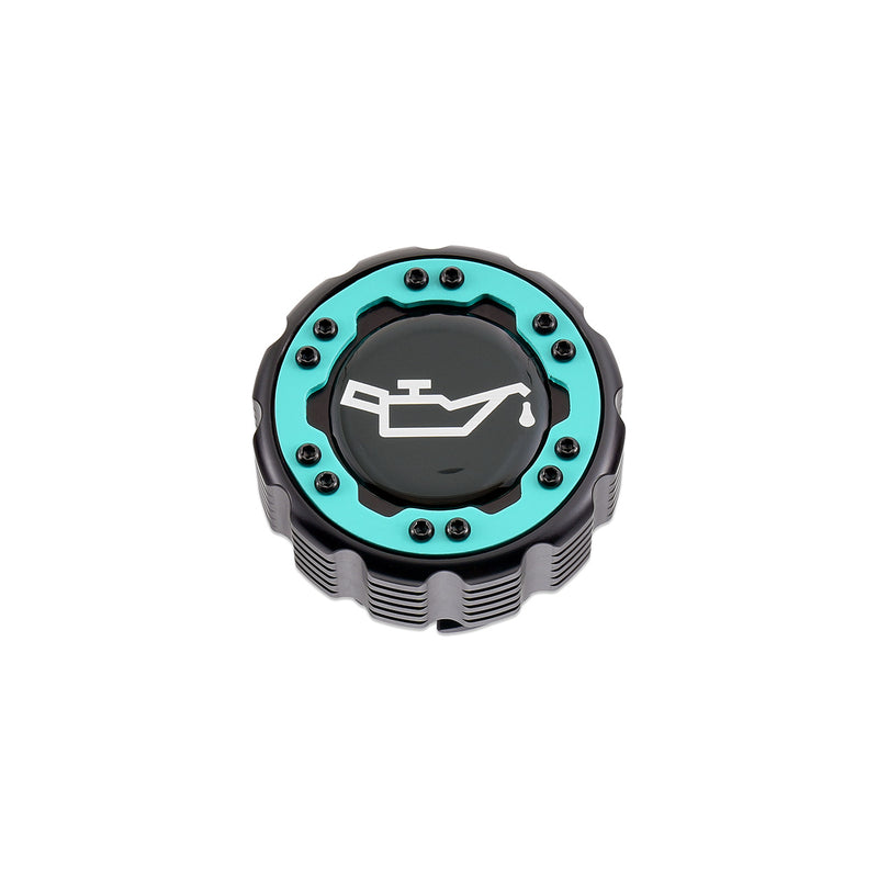 Beadlock Oil Cap w/ Teal Ring 21+ Bronco, 15+ F-150, 19+ Ranger, 22+ Maverick - IAG-ACC-F1090BKGT image 6