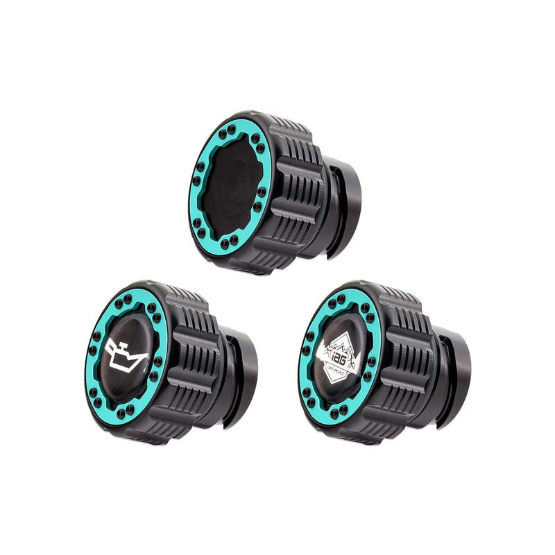 Beadlock Oil Cap w/ Teal Ring 21+ Bronco, 15+ F-150, 19+ Ranger, 22+ Maverick - IAG-ACC-F1090BKGT image 7