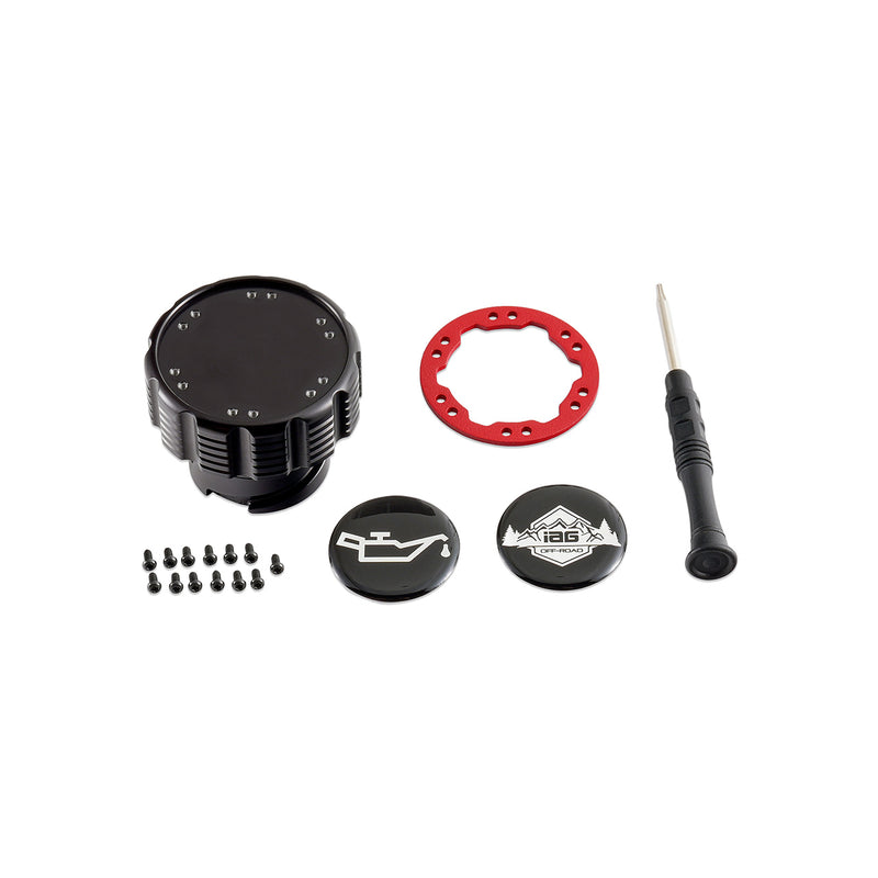 Beadlock Oil Cap w/ Red Ring For 21+ Bronco, 15+ F-150, 19+ Ranger, 22+ Maverick - IAG-ACC-F1090BKRD