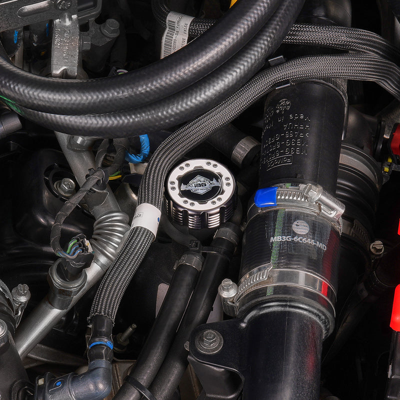 Beadlock Oil Cap w/ White Ring 2021+ Bronco, 15+ F-150, 19+ Ranger, 22+ Maverick - IAG-ACC-F1090BKWH image 2