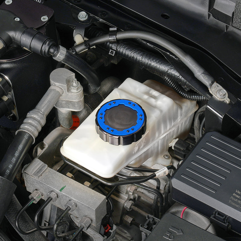 Beadlock Brake Fluid Cap w/ Blue For 2021+ Ford Bronco, 19+ Ranger, 22+ Maverick - IAG-ACC-F1091BKBL image 4