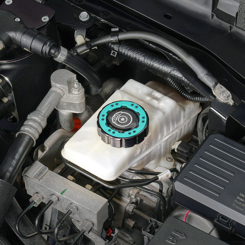 Beadlock Brake Fluid Cap w/ Teal For 2021+ Ford Bronco, 19+ Ranger, 22+ Maverick - IAG-ACC-F1091BKGT image 13