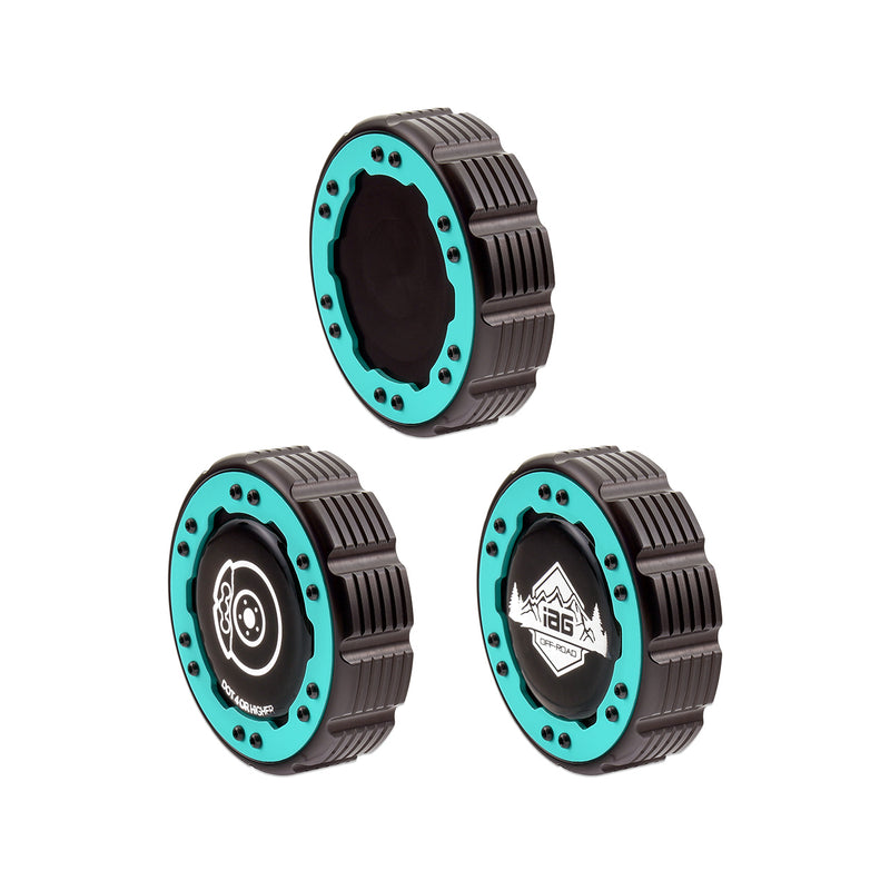 Beadlock Brake Fluid Cap w/ Teal For 2021+ Ford Bronco, 19+ Ranger, 22+ Maverick - IAG-ACC-F1091BKGT image 2