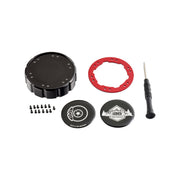 Beadlock Brake Fluid Cap w/ Red For 2021+ Ford Bronco, 19+ Ranger, 22+ Maverick - IAG-ACC-F1091BKRD