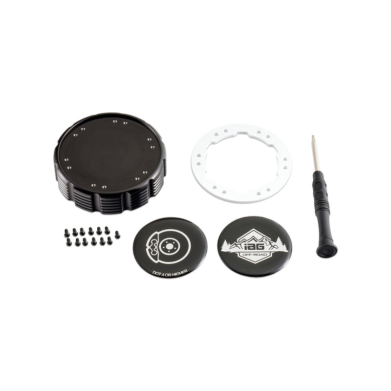 Beadlock Brake Fluid Cap w/ White For 21+ Ford Bronco, 19+ Ranger, 22+ Maverick - IAG-ACC-F1091BKWH