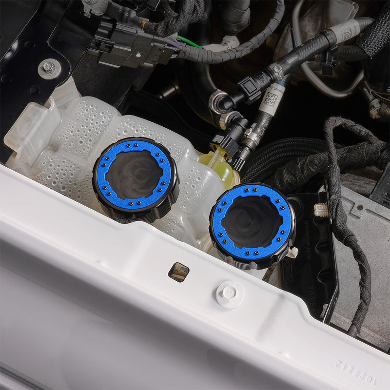 Beadlock Coolant Cap w/ Blue Ring 21+ Bronco 15+ F-150,19+ Ranger 22+ Maverick - IAG-ACC-F1092BKBL image 12