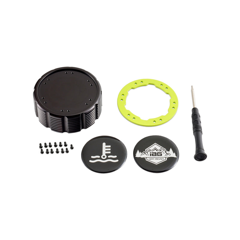 Beadlock Coolant Cap w/ Neon Yellow 21+ Bronco 15+ F-150 19+ Ranger 22+ Maverick - IAG-ACC-F1092BKNY