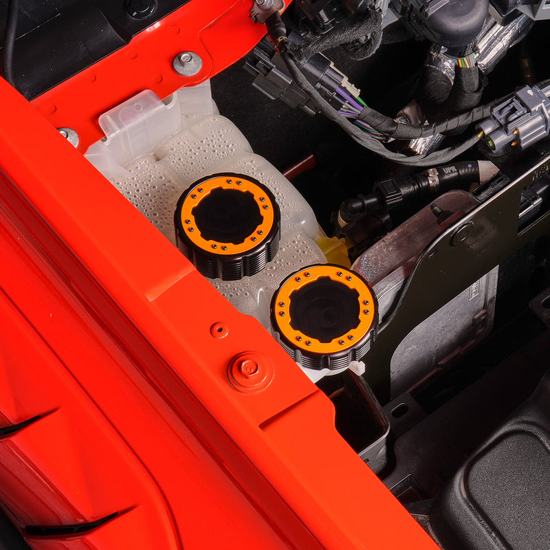 Beadlock Coolant Cap w/ Orange Ring 21+ Bronco 15+ F-150 19+ Ranger 22+ Maverick - IAG-ACC-F1092BKOR image 13