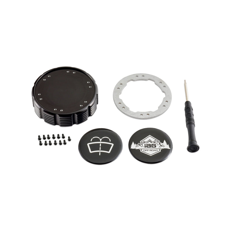 Beadlock Washer Fluid Cap w/ Aluminum 21+ Ford Bronco, 24+ Ranger, 22+ Maverick - IAG-ACC-F1093BKAL