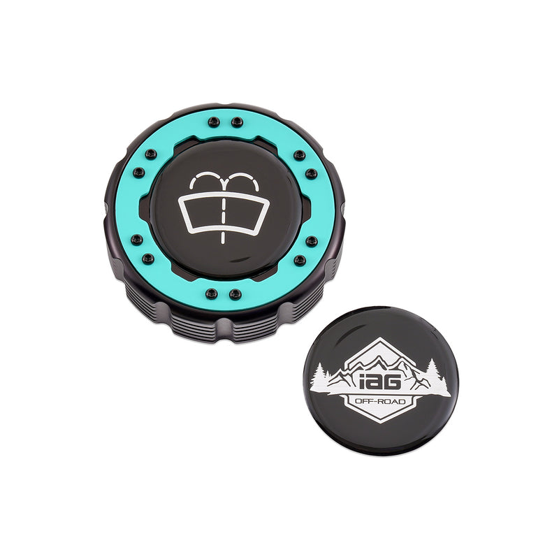 Beadlock Washer Fluid Cap w/ Teal For 21+ Ford Bronco, 24+ Ranger, 22+ Maverick - IAG-ACC-F1093BKGT image 5