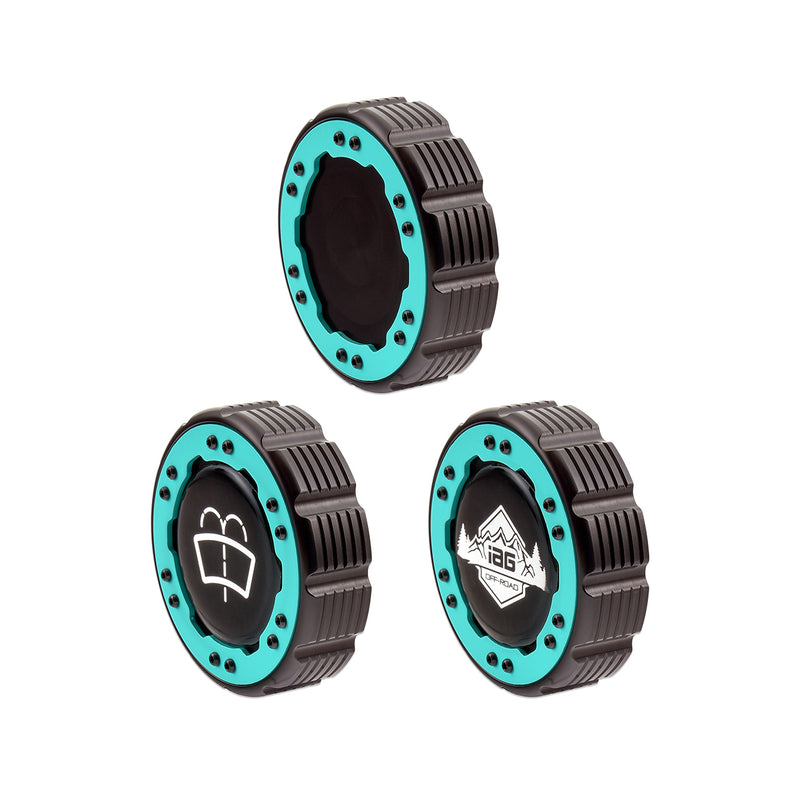 Beadlock Washer Fluid Cap w/ Teal For 21+ Ford Bronco, 24+ Ranger, 22+ Maverick - IAG-ACC-F1093BKGT image 6